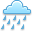 Bedeckt, starker Regen